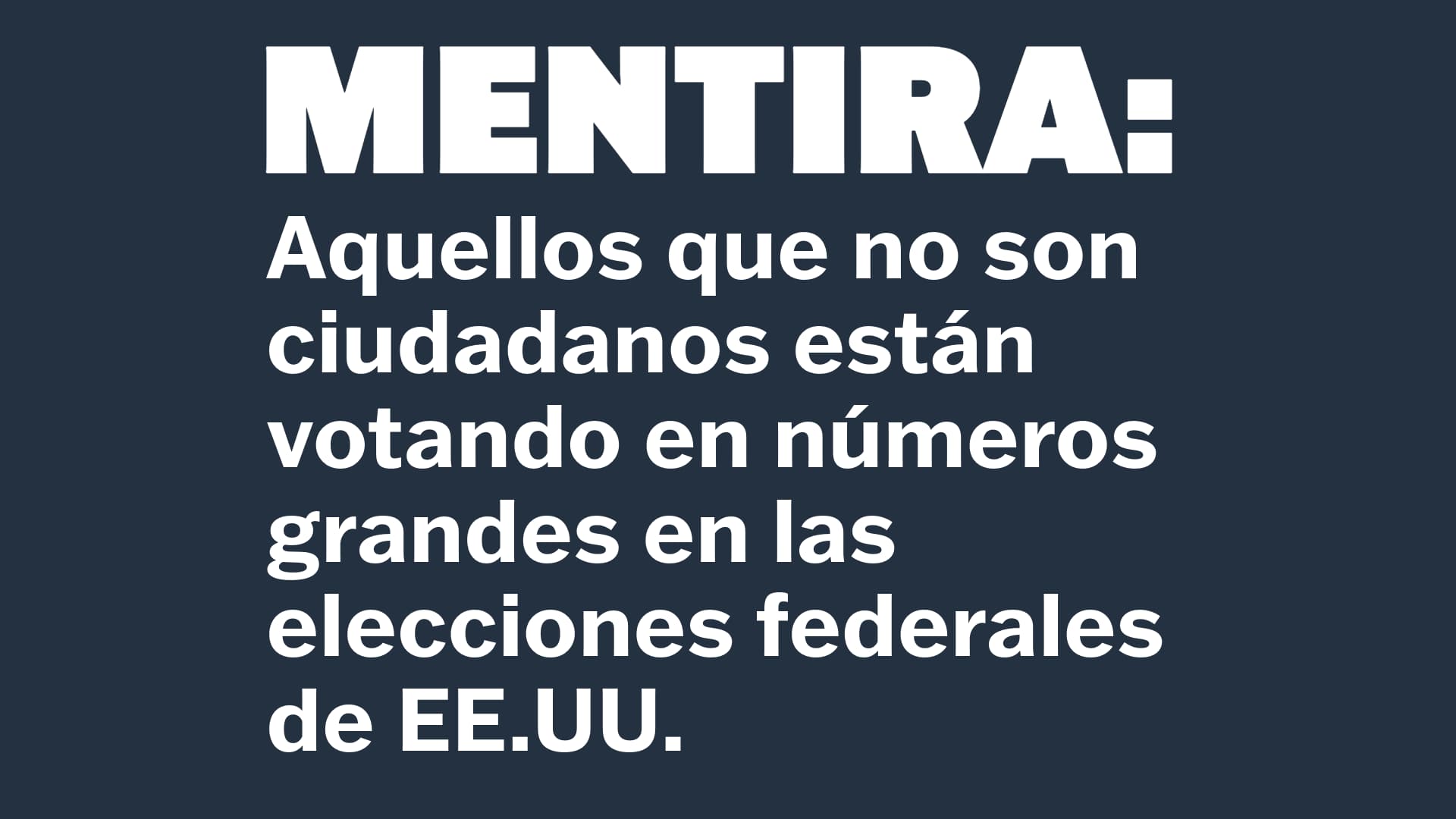 MENTIRA: Aquellos que no son ciudadanos están votando en números  grandes en las elecciones federales de EE.UU.